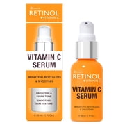 LIVAURA Retinol + Vitamin C Face Serum - Anti Aging Facial Serum, Evens Skin Tone, Diminishes Fine Lines and Wrinkles, Sun Damage & Dark Spots, Restores Radiance, Locks In Moisture - 1 FL. Oz