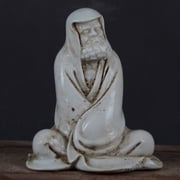 Collect China Jingdezhen Porcelain Buddhism Dharma Buddha Statue 4.7 Antique