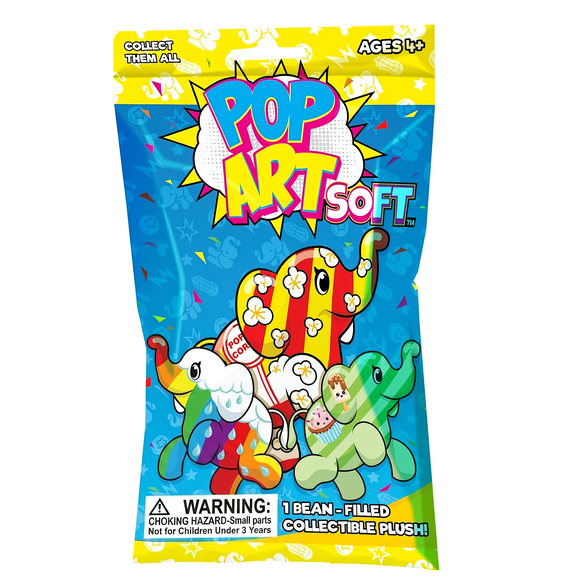 Collectable Pop Art Soft 4-Inch Mini Elephant Mystery Bag Cute Bean-Filled Plush for Kids 4+