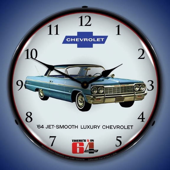 Collectable Sign and Clock 1964 Impala LED Lighted Premium Wall Clock