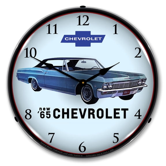 Collectable Sign and Clock 1965 Impala LED Lighted Premium Wall Clock