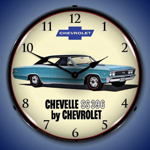 Collectable Sign and Clock 1967 Chevelle SS 396