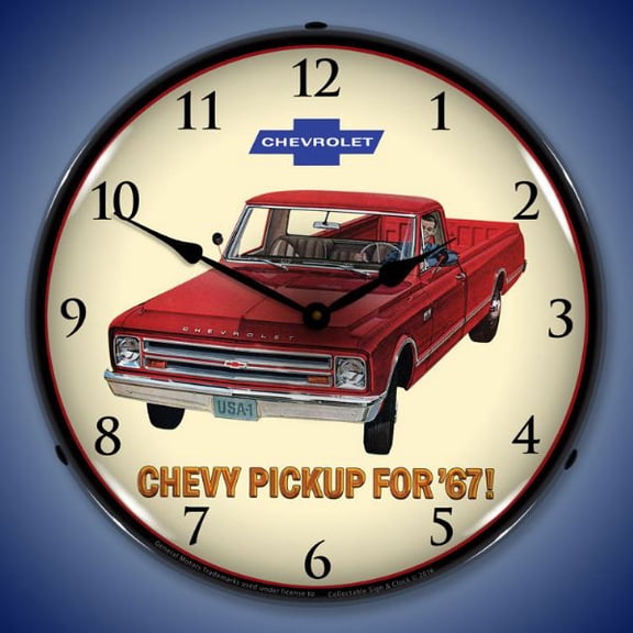 Collectable Sign and Clock 1967 Chevrolet Pickup LED Lighted Premium Wall Clock