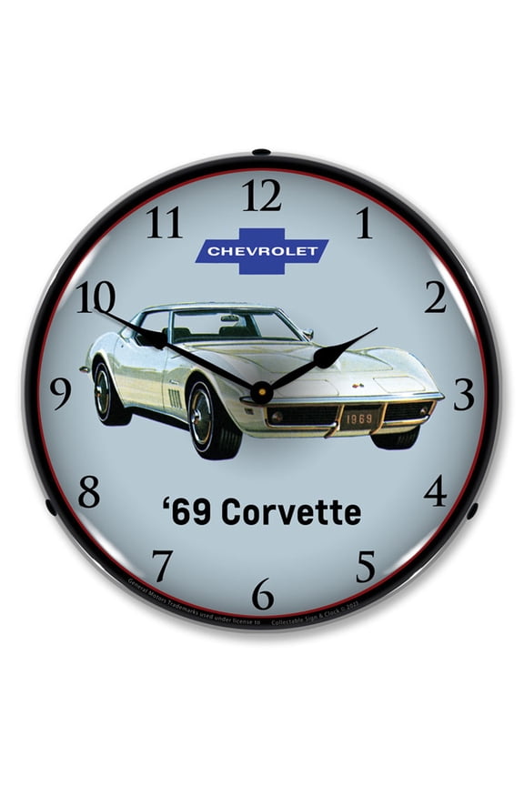 1969 Corvette LED Lighted Premium Wall Clock
