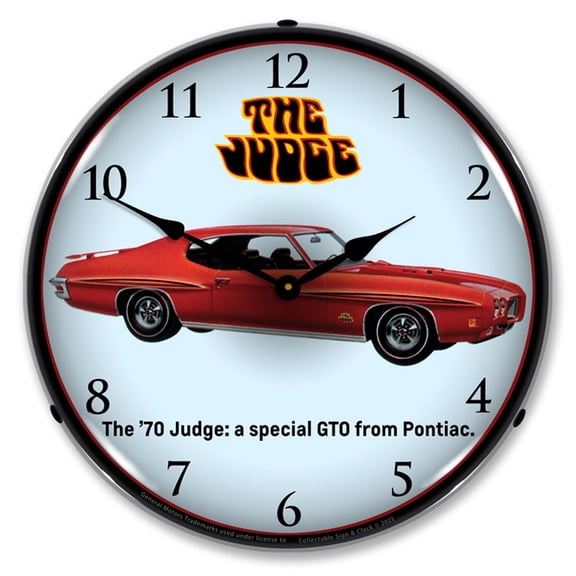 Collectable Sign and Clock 1970 GTO Judge LED Lighted Premium Wall Clock