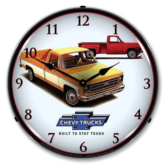 Collectable Sign and Clock 1977 Chevrolet Truck LED Lighted Premium Wall Clock