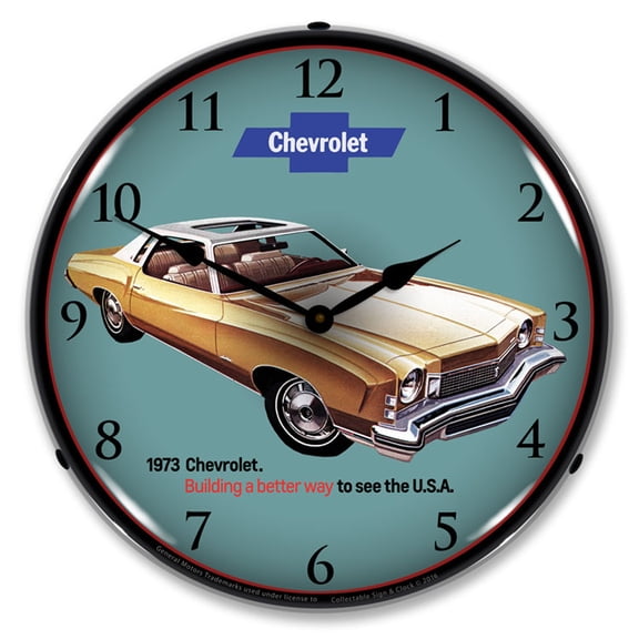 Collectable Sign and Clock 1982 Corvette LED Lighted Premium Wall Clock