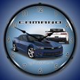 thumbnail image 1 of Collectable Sign and Clock 2014 SS Camaro Blue Ray LED Lighted Premium Wall Clock, 1 of 4