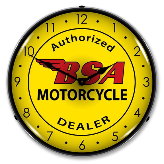 Collectable Sign and Clock BSA Motorcycle LED Lighted Premium Wall Clock