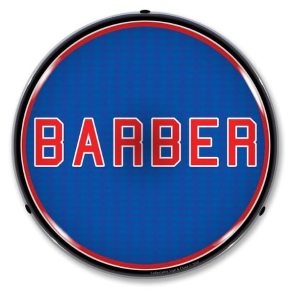 Collectable Sign and Clock Barber LED Lighted Premium Sign