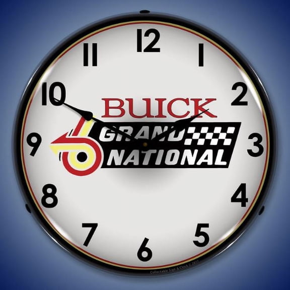 Collectable Sign and Clock Buick Grand National logo LED Lighted Premium Wall Clock