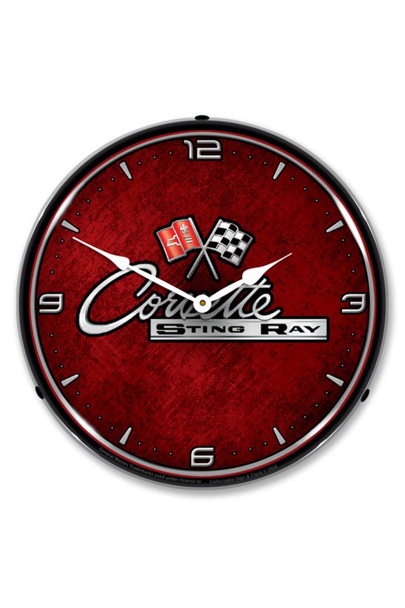 C2 Corvette LED Lighted Premium Wall Clock