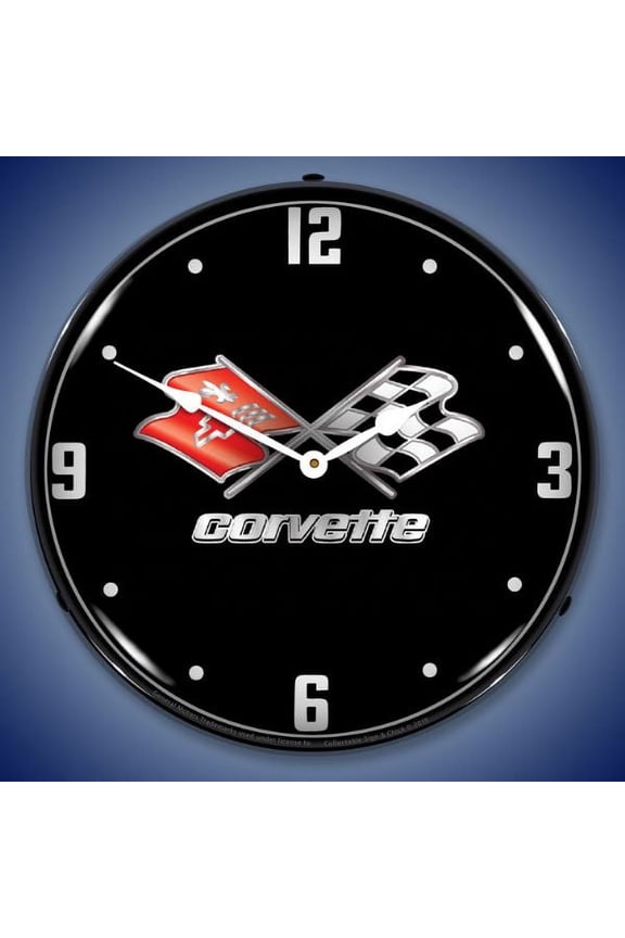 C3 Corvette Black Tie LED Lighted Premium Wall Clock