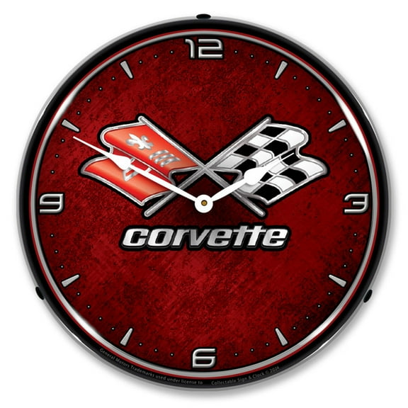 Collectable Sign and Clock C3 Corvette LED Lighted Premium Wall Clock