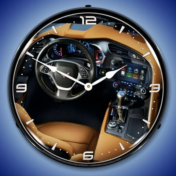 Collectable Sign and Clock C7 Corvette Dash LED Lighted Premium Wall Clock