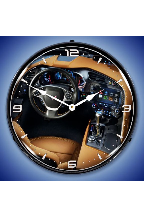 C7 Corvette Dash LED Lighted Premium Wall Clock