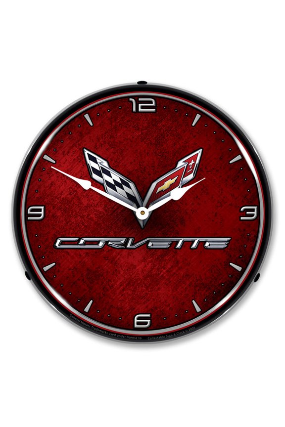 C7 Corvette LED Lighted Premium Wall Clock