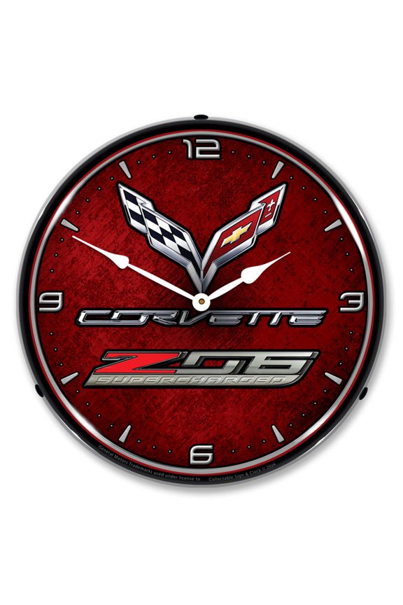 C7 Corvette Z06 LED Lighted Premium Wall Clock