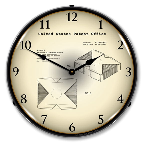 Collectable Sign and Clock Microsoft XBox System 2001 Patent LED Lighted Premium Wall Clock