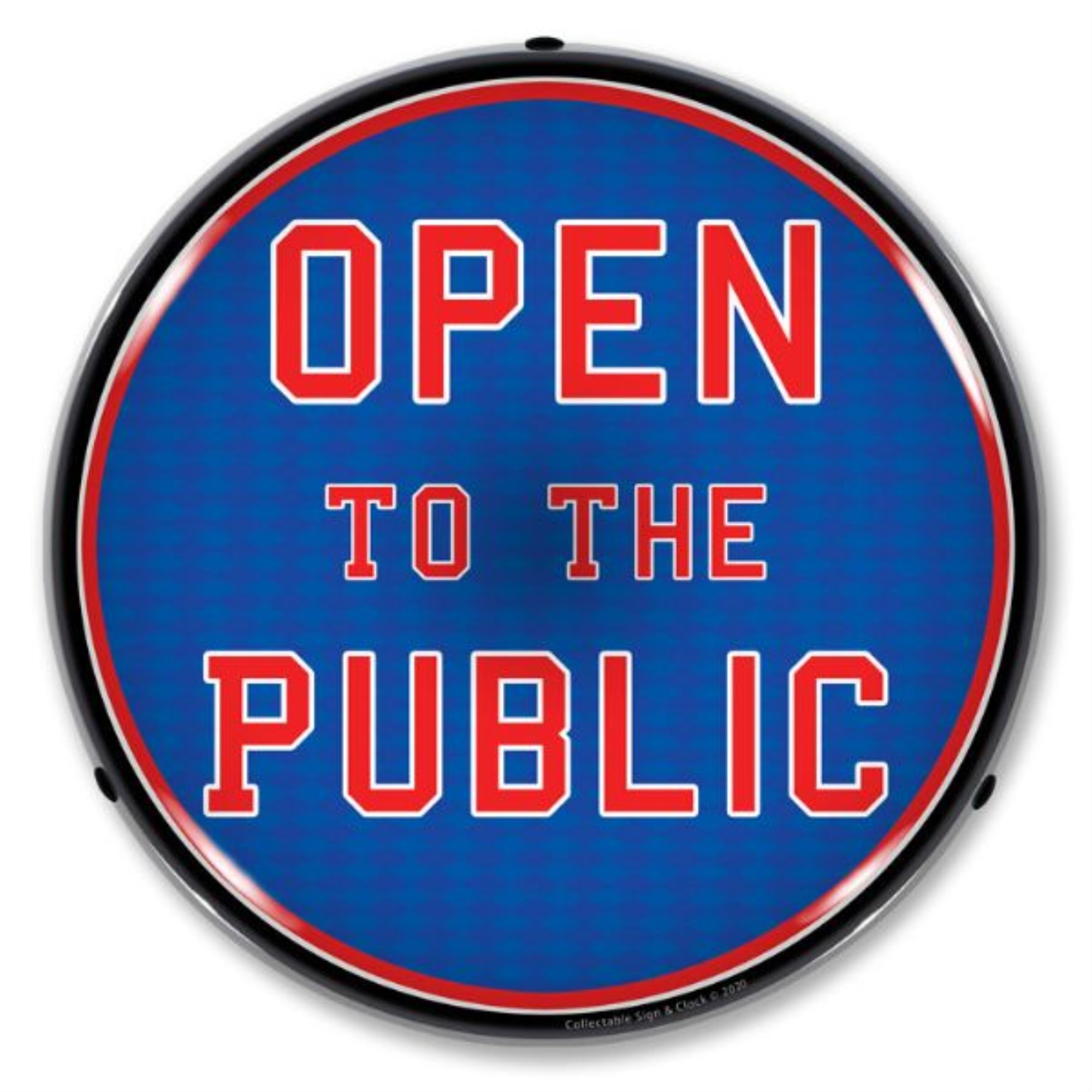 Government Open Sign Collectable Sign and Clock Open To The Public LED Lighted Premium Sign ...