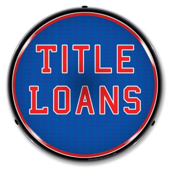 Collectable Sign and Clock Title Loans LED Lighted Premium Sign