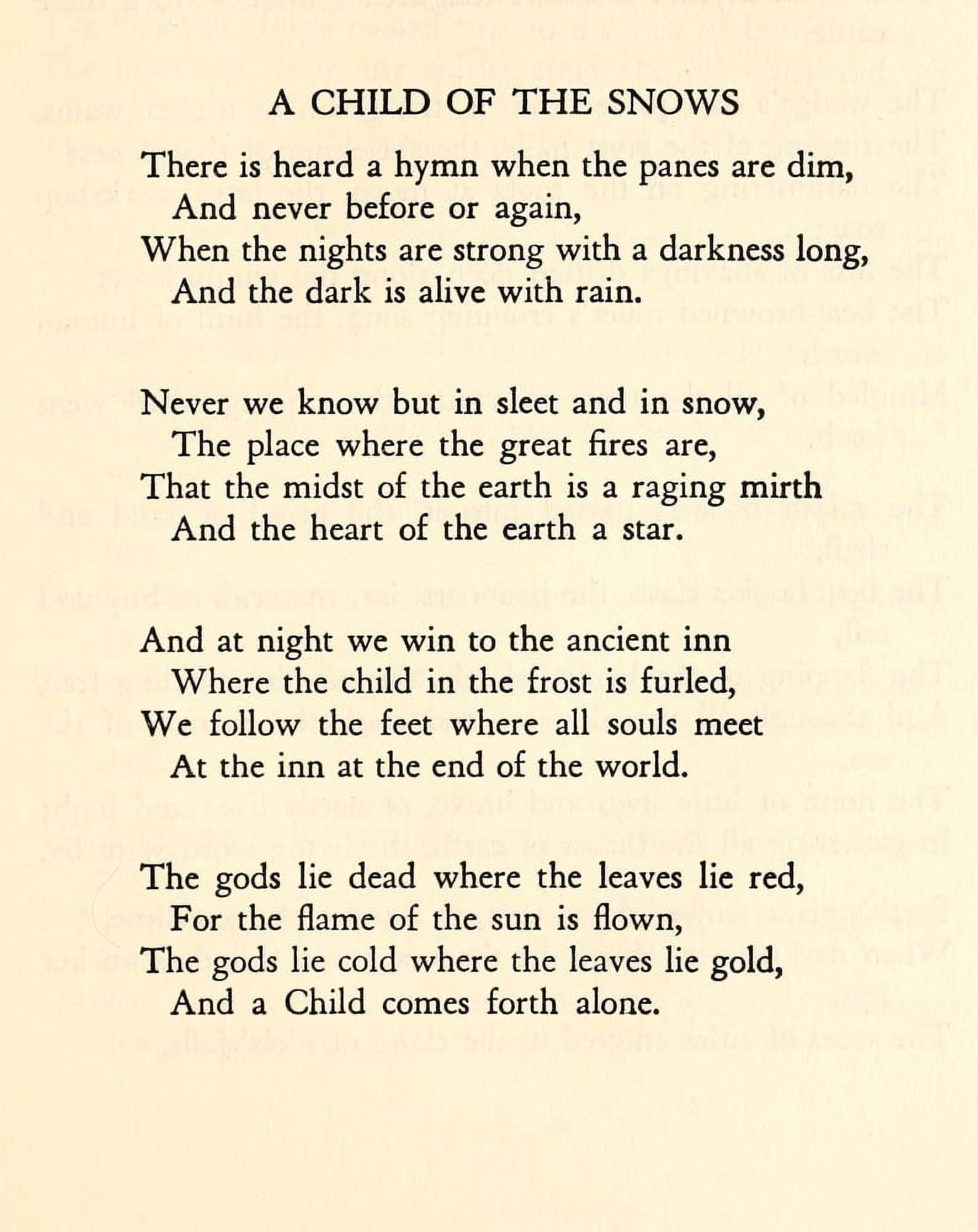 Collected Poems of GKC 1932 Child of the Snows Canvas Art - GK Chesterton (18 x 24)