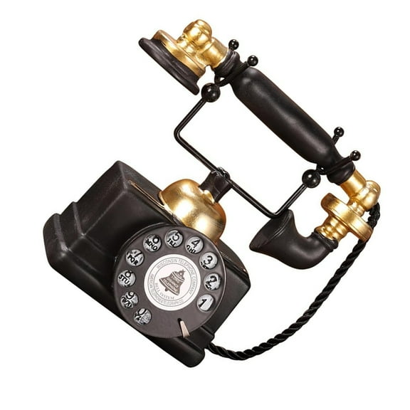 Collectible Antique Resins Telephone Decors with Rotary Dials Vintage Landline Phone Model For Bookshelves Table Display