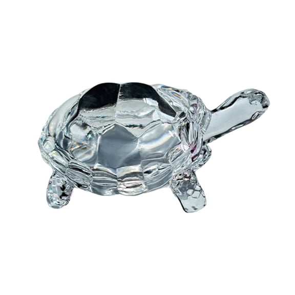 LMOONRL Glass Turtle Figurine, Handmade, Clear, 1 Piece