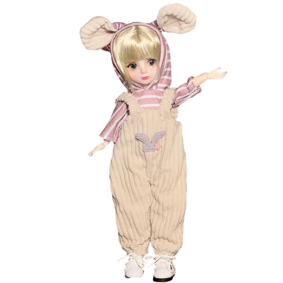 Collectible Articulated Ball Jointed Doll Body Hand Painted Lip Makeup 20 Joints Customize Dress Up Hobbyist Nude Model 12 Inch