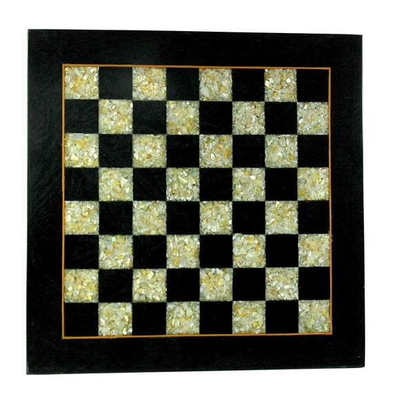 Collectible Australian Marble Luxury Decorative Chess Game Board (Black)15" Size