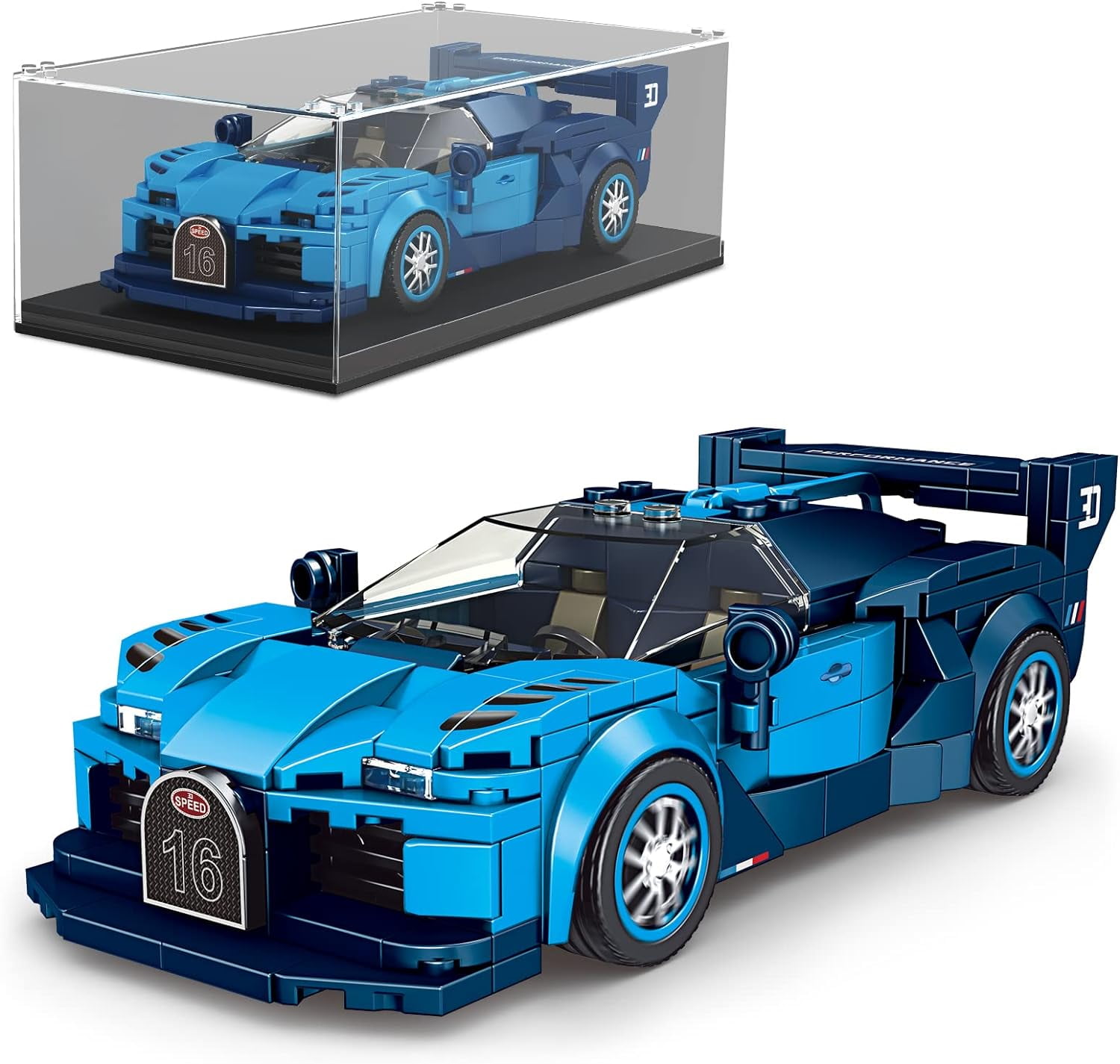 Collectible Bugatti Vision GT Super Car Building Block, ABS