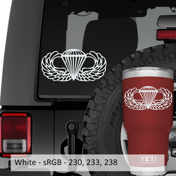 Collectible Decals Airborne Jump Wings Vinyl Decal