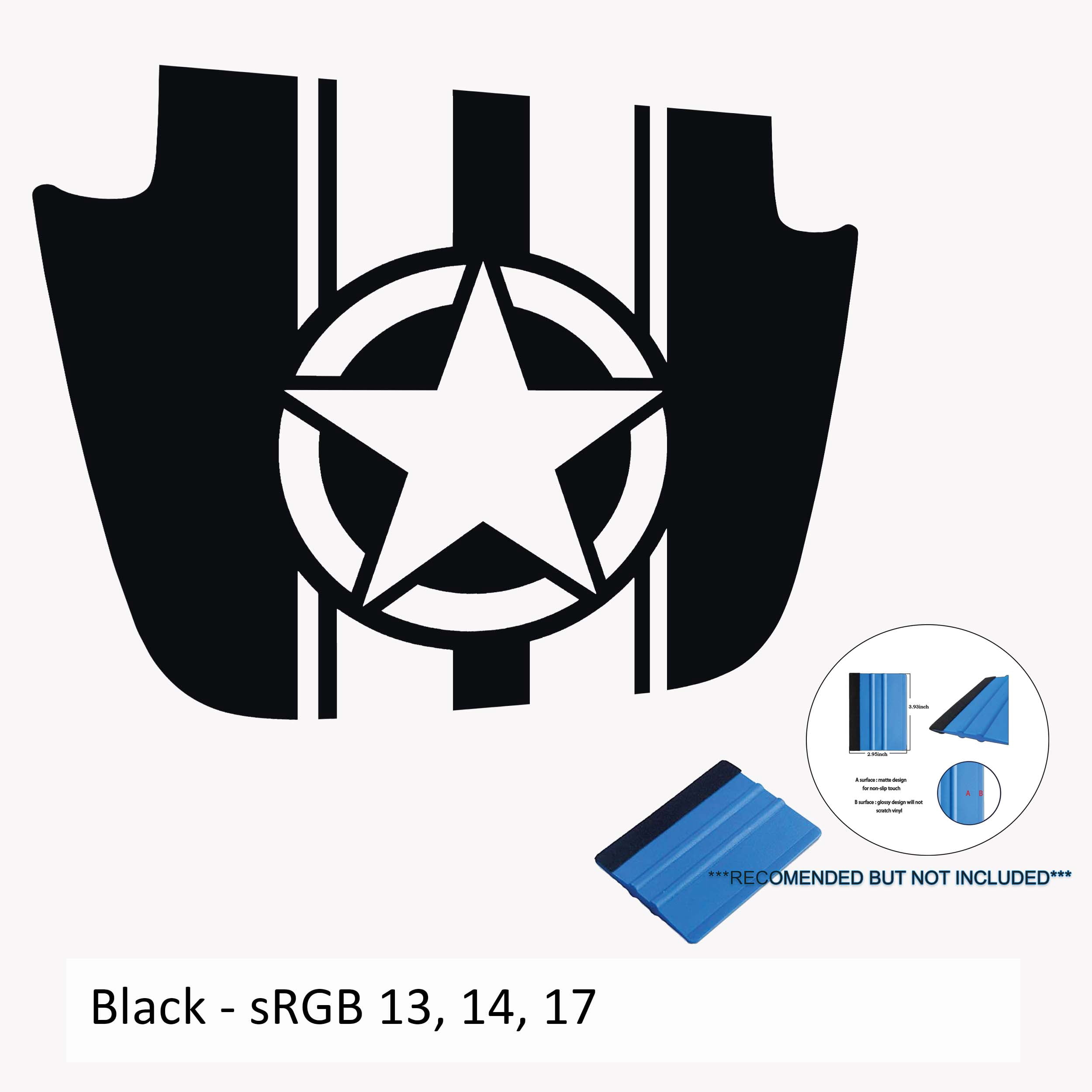 Collectible Decals Alpha Romeo Military Star & Stripes Blackout Hood ...