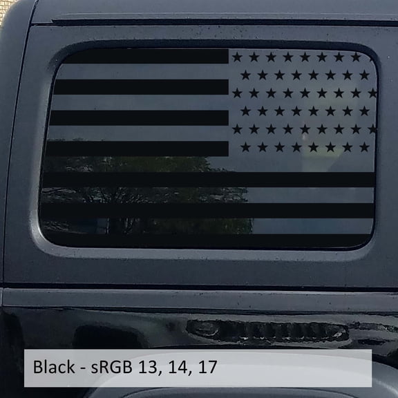 Collectible Decals American Flag 4 Dr. Hardtop Window Vinyl Decal for 07 - Current Wranglers