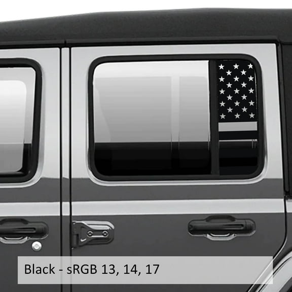 Collectible Decals American Flag Side Window Vinyl Decal Set - Fits Jeep Wrangler JL 2018+/Fits Jeep Gladiator JT 2020+
