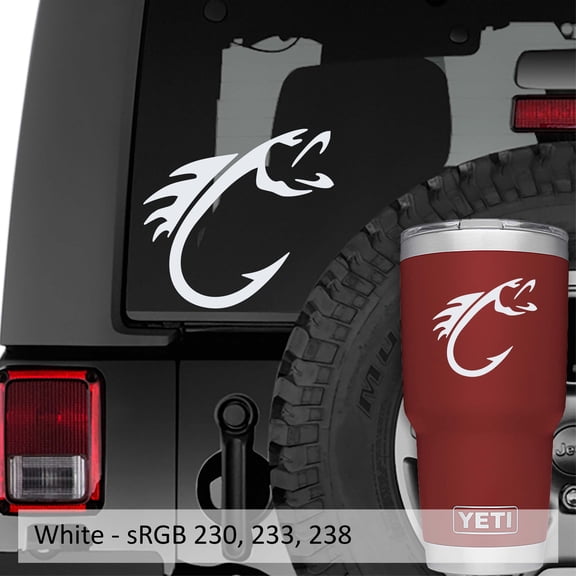 Collectible Decals Bass Fish Hook Decal