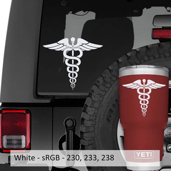 Collectible Decals Caduceus Medical Symbol Vinyl Decal
