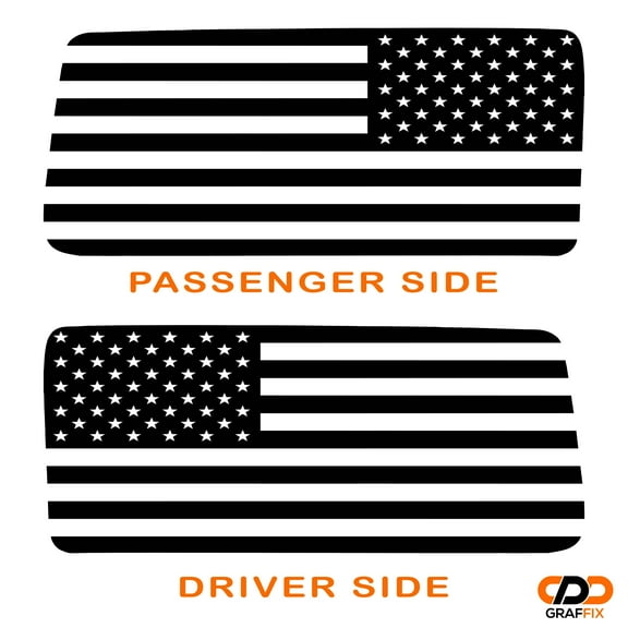 Collectible Decals JK American Flag Window Hardtop Set Vinyl Decal Graphic Fits 2007-2017 Jeep Wrangler JK
