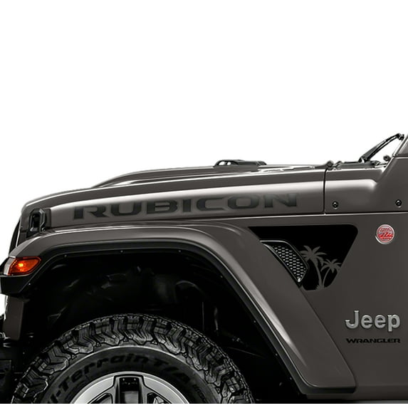 Collectible Decals JL/JT Fender Vent Palmetto Palm Tree Blackout Decal Pair