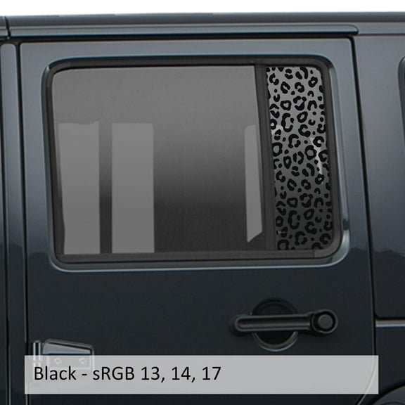 Collectible Decals Leopard Print Pattern Side Window Vinyl Decal Set - Fits Jeep Wrangler JKU 2007 - 2018