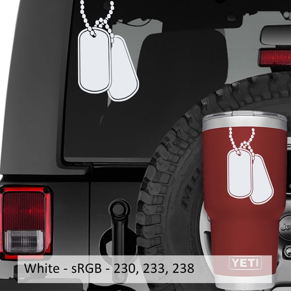 Collectible Decals Military Dog Tags Vinyl Decal