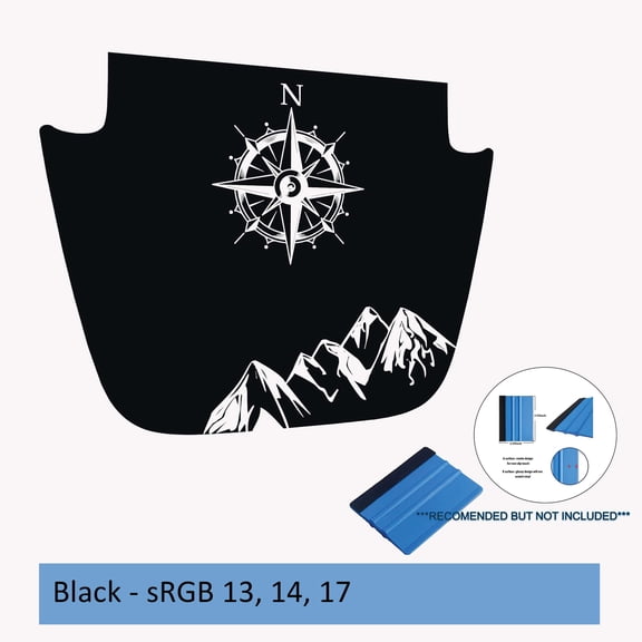 Collectible Decals Northern Mountain Range Blackout Hood Decal for JL/JT Sport/Sahara 2018-Present Models