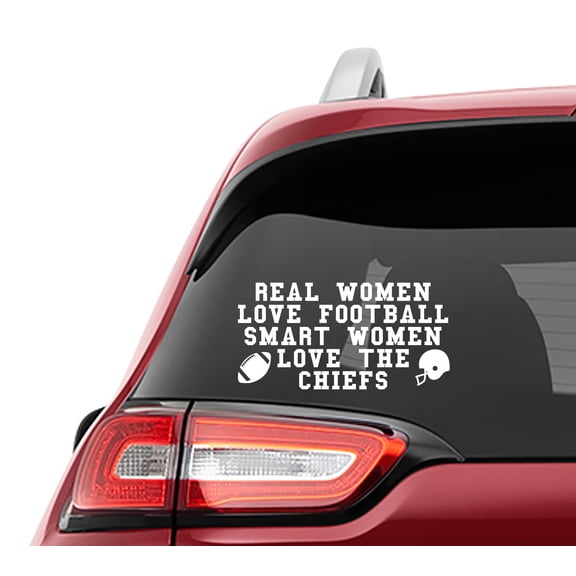 Collectible Decals Real Women Love Football Smart Women Love the Chiefs Vinyl Decal