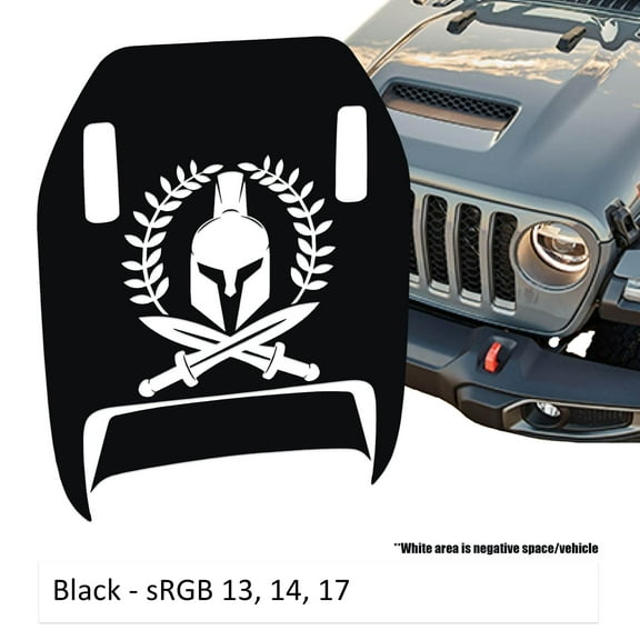 Collectible Decals Spartan Laurel Wreath Clawed Foot Hood Decal - Fits 2018+ Wrangler JL 392 Gladiator JT Mojave