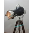 thumbnail image 1 of Collectible Designer Powder Coat Spot Light With Heavy Brown Wooden Tripod Stand, 1 of 4