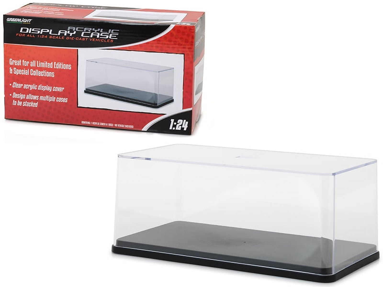 Clear Acrylic Display Case with Black Base for 1/24 Scale Models