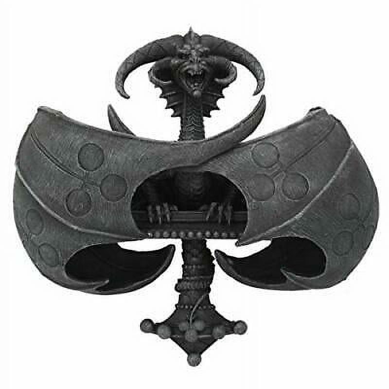 Collectible Dragon Poker Card Club Shape Stone Finish Resin Figurine