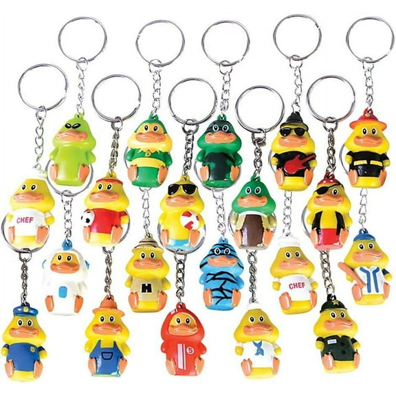 Collectible Ducky Keychains for Key and Backpacks (20 Pack)