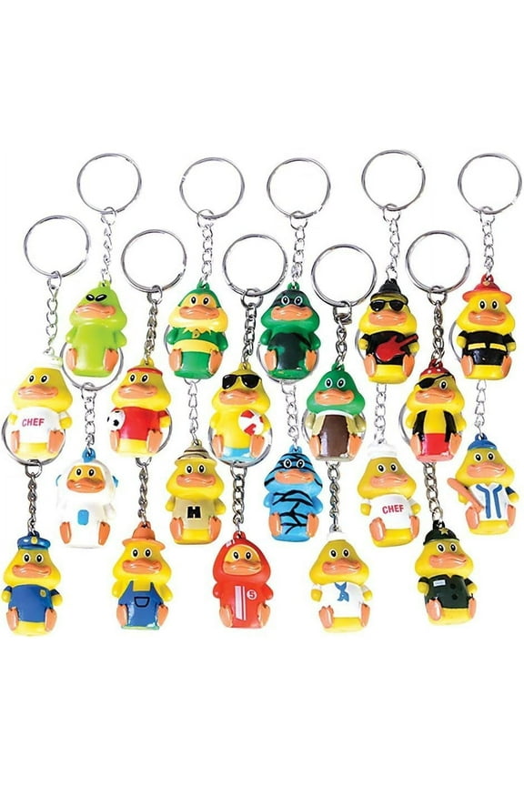 Collectible Ducky Keychains for Key and Backpacks (20 Pack)