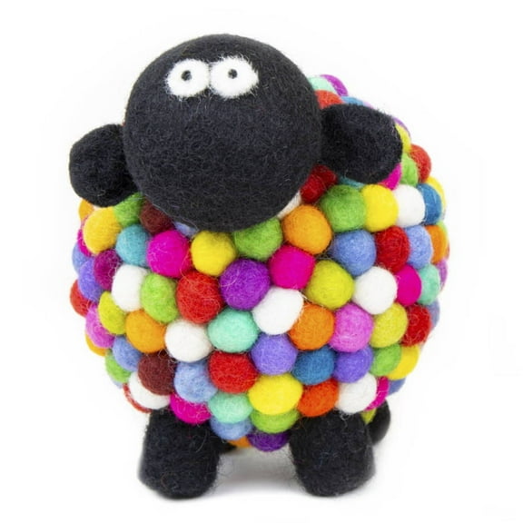 Collectible Felt Sheep- Bright Multicolour (Large)